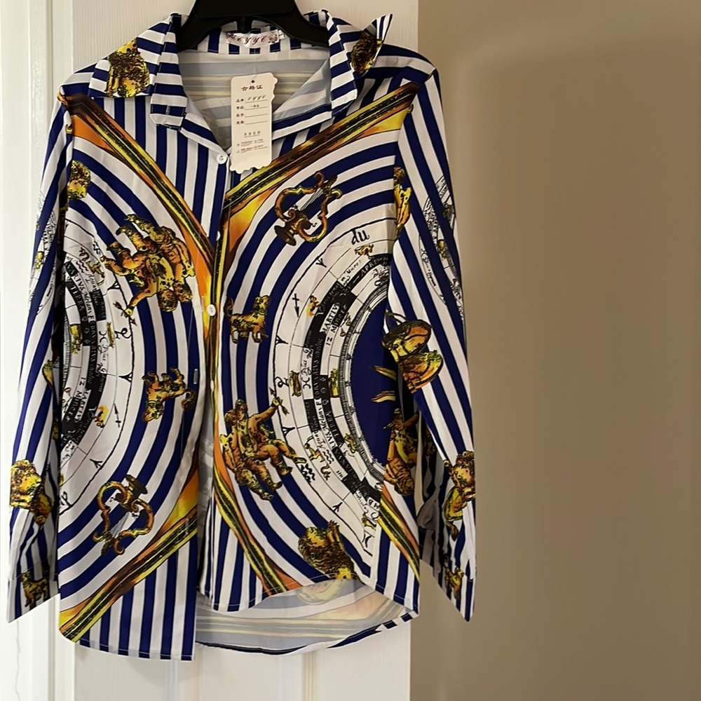 Blue and gold shirt